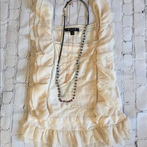 ❤️Romeo&Juliet Couture Cream Sleeveless Ruffle